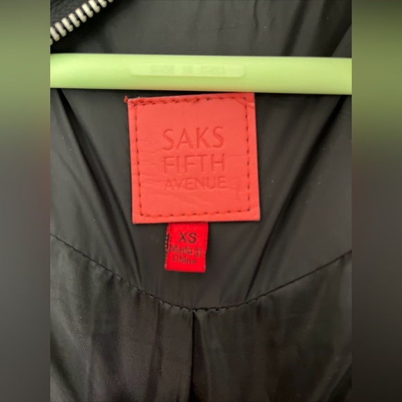 Saks Fifth Avenue Black Quilted Puffer Coat Down Filled Women's Size Xs C - Picture 10 of 15